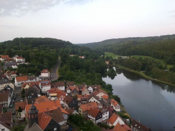 Ausblick in Richtung Osten auf der Burg Lissberg