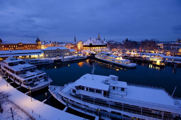 Hafen von Konstanz im Winter